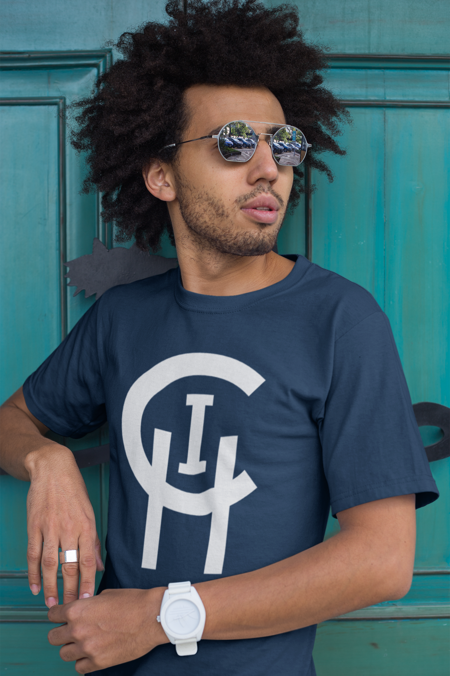 CHICAGO CHI NAVY LOGO TEE