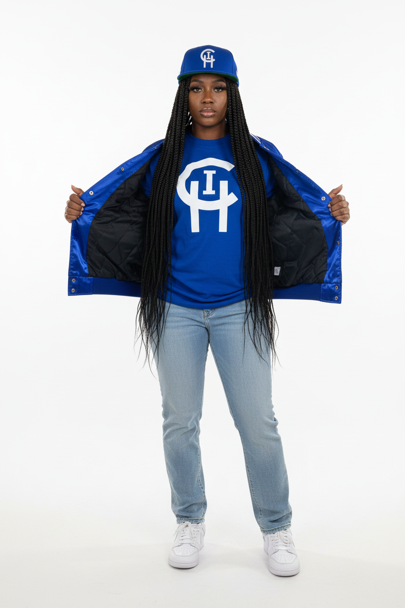 Royal Blue Chi Signature Starter Jacket - Chicago Streetwear