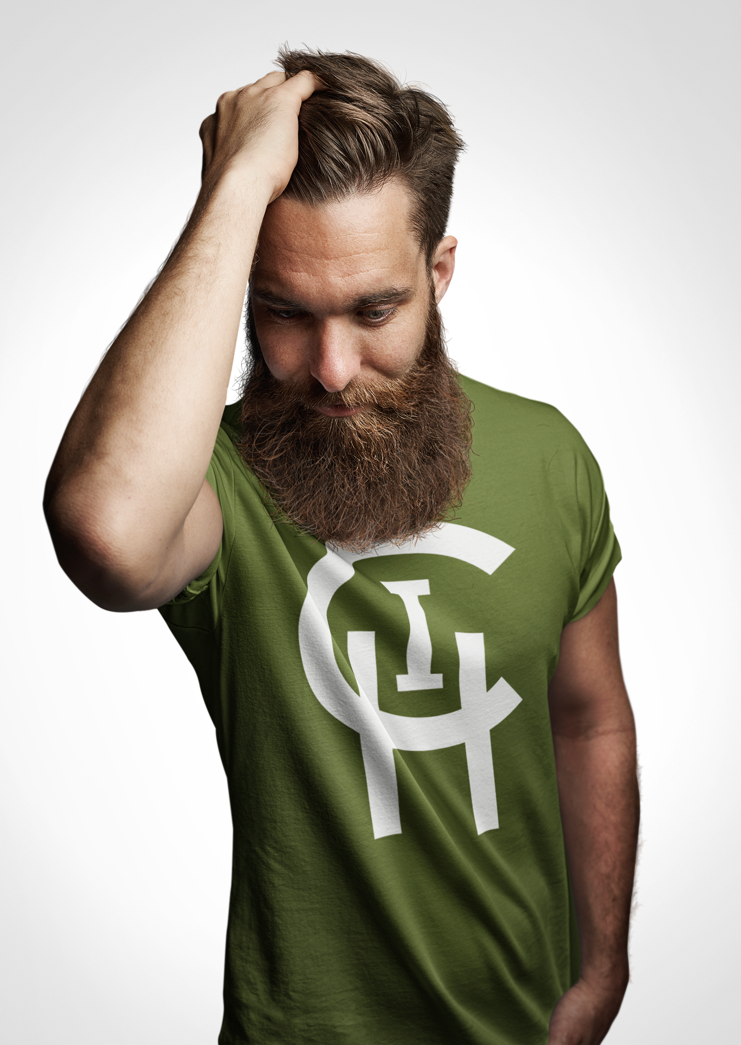 ARMY GREEN LOGO TEE