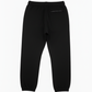 Black jogger pants with an elastic waistband, drawstring, and a zippered pocket on the back, shown against a plain white background.