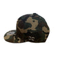 ARMY GREEN CAMOUFLAGE CHI SIGNATURE SNAPBACK WITH SMALL LOGO ON LEFT SIDE WITH WHITE BACKGROUND
