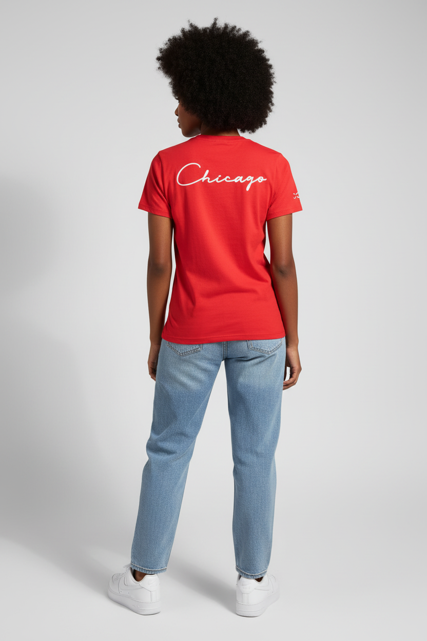 CHICAGO CHI RED LOGO TEE Chi Signature