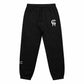 Black sweatpants with a white stylized 'CHI' logo on the left thigh and a matching logo on the lower left leg, shown against a plain white background.