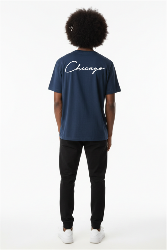 CHICAGO CHI NAVY LOGO TEE