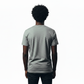 CHI SIGNATURE CLASSIC LOGO GRAY TEE SHOWING BACK IMAGE ON WHITE BACKGROUND